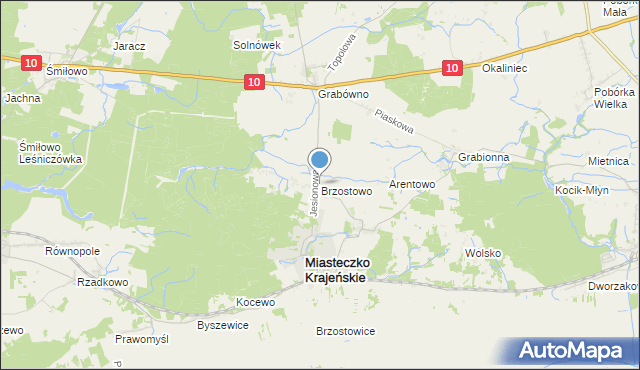 mapa Brzostowo, Brzostowo gmina Miasteczko Krajeńskie na mapie Targeo